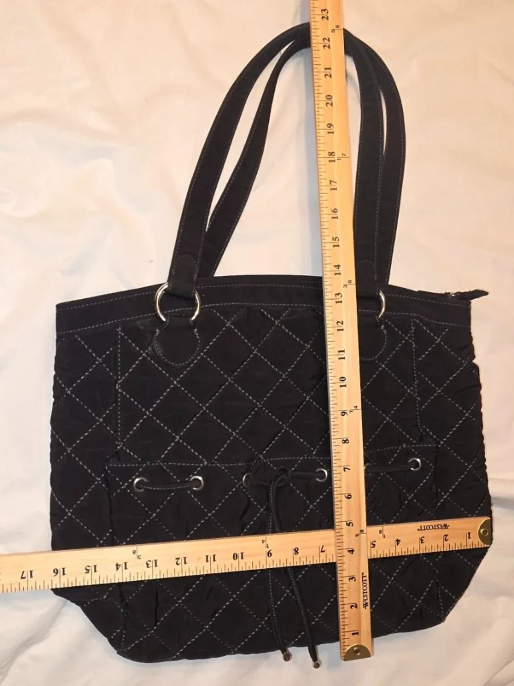 Vera Bradley Tote Quilted Black Floral Lining Grandma Core Crafty Ladies Classic - Picture 10 of 11